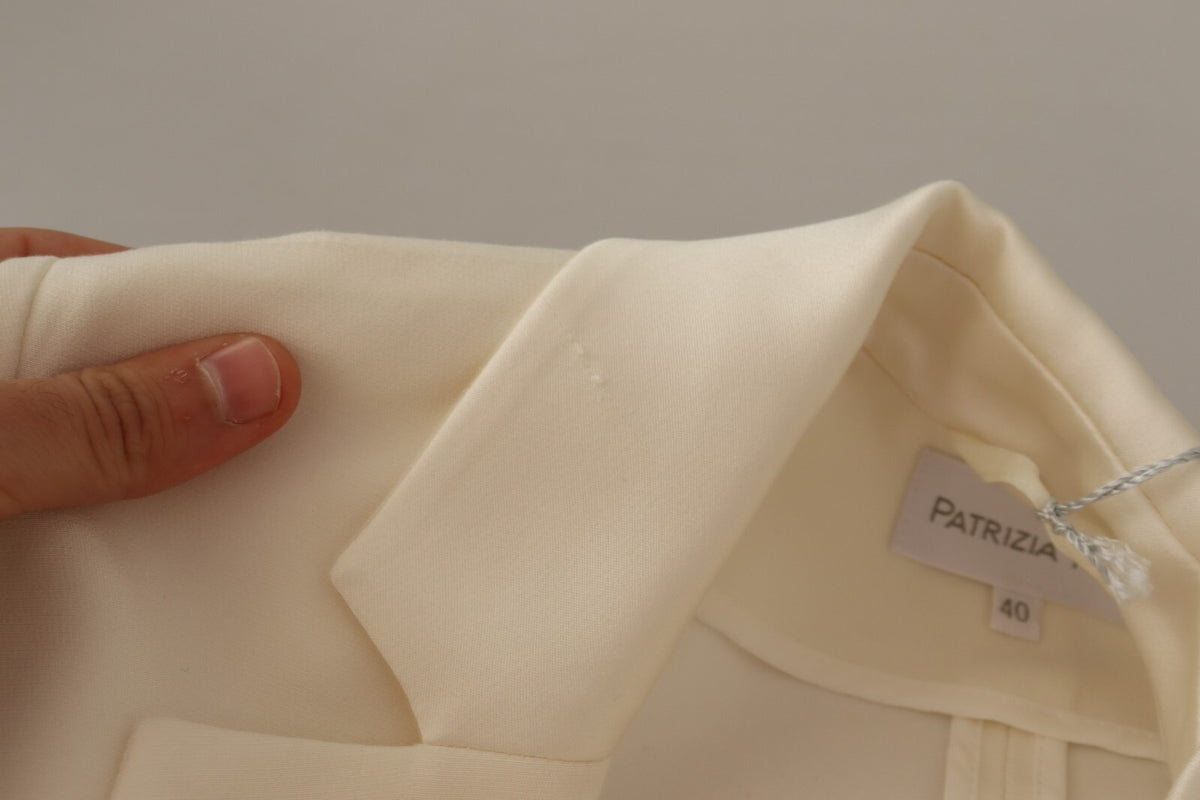 Wrap Off White Long Sleeves Viscose Blazer Jacket