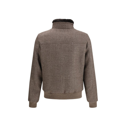 Brown Cashmere Bomber