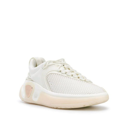White Fabric Athletic Sneakers
