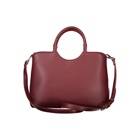 Rosso Polyurethane Women Handbag