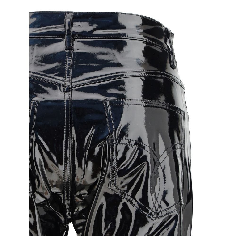 Black Polyethylene Casual Pants