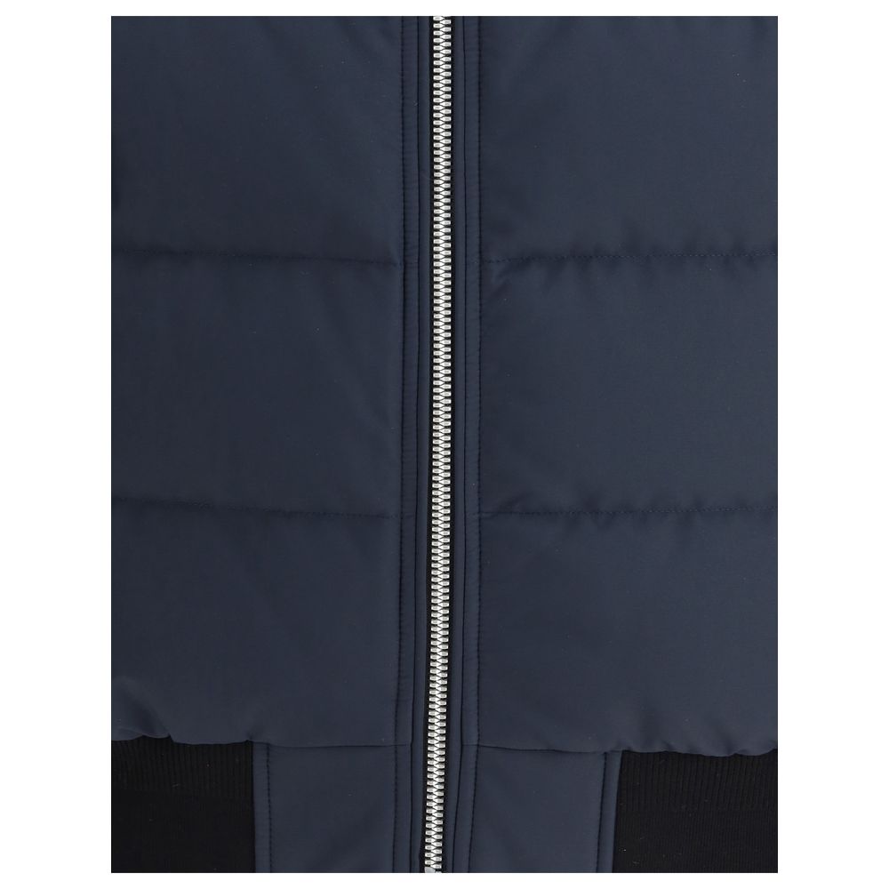 Blue Polyester Bomber