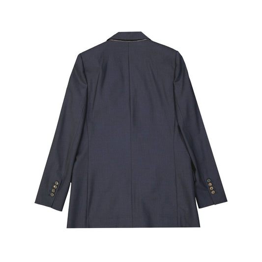 Blue Virgin Wool Coat