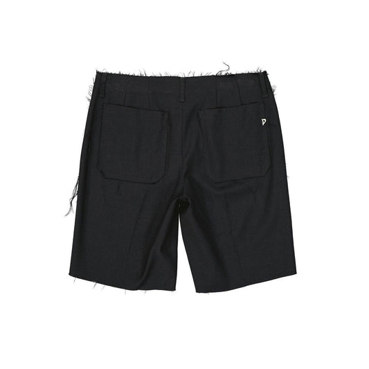 Black Virgin Wool Bermuda Shorts