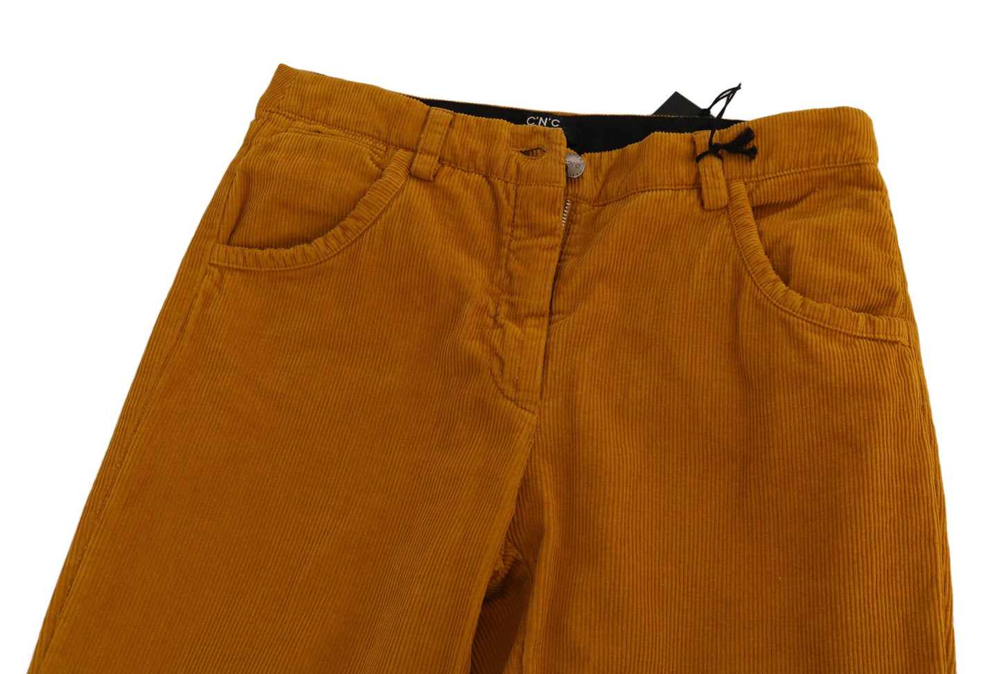 Orange High Waist Straight Trouser Pants