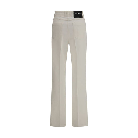 White Cotton Straight-Leg Jeans