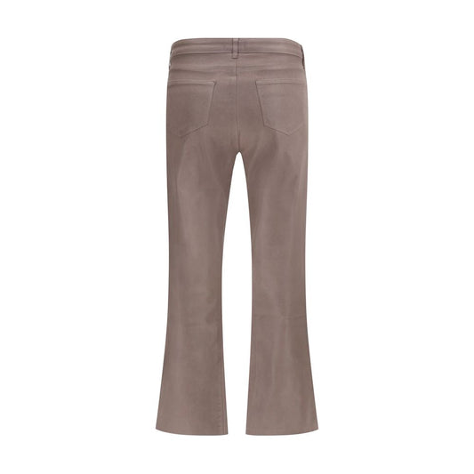 Beige Cotton Casual Pants