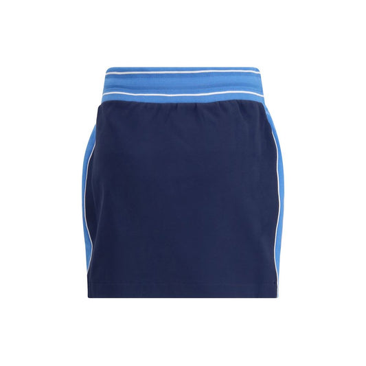 Blue Cotton Mini Skirt