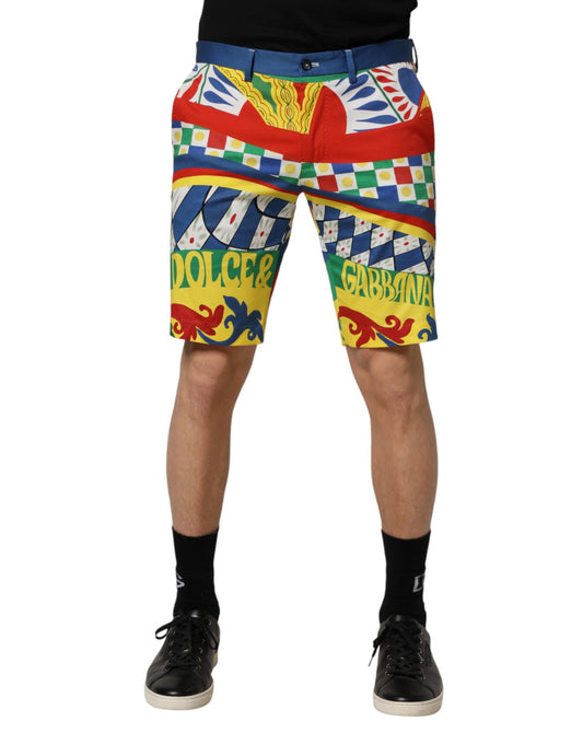 Multicolor Carretto Print Men Bermuda Shorts