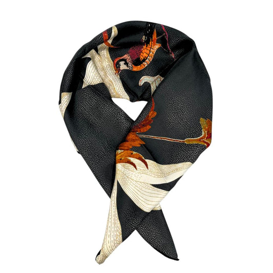 Black Silk Women Scarf