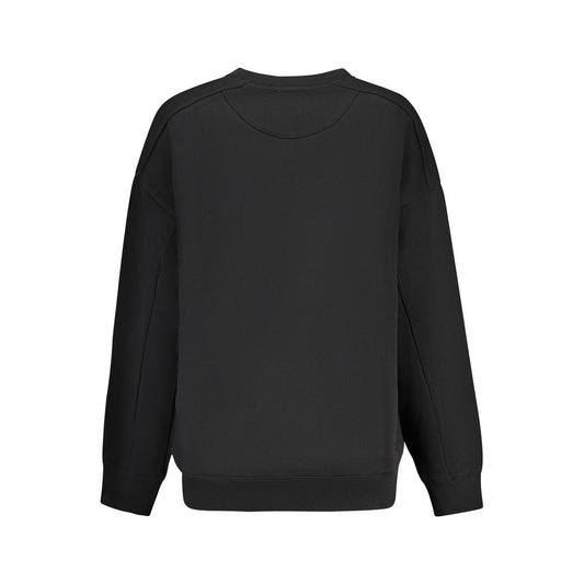 Black Cotton Women Sweatshirt