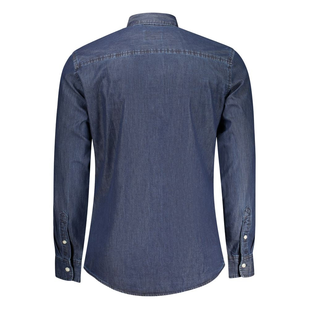 Blu Cotton Men Shirt