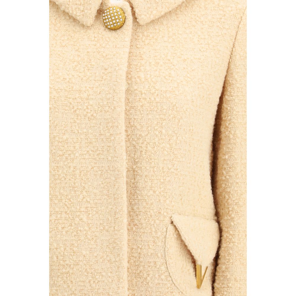 Cream Fleece Wool Coat