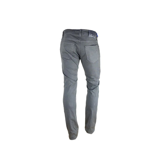 Gray Cotton Slim Fit Jeans