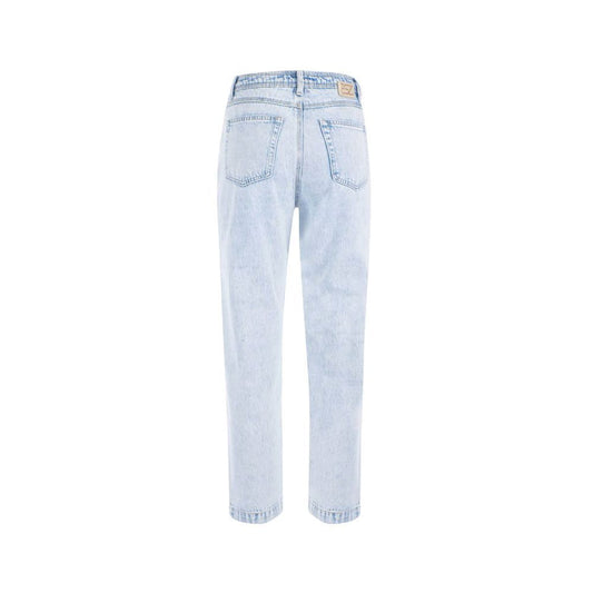 Blue Cotton Boyfriend Jeans
