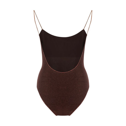 Brown Metal One-Piece Swimsuit