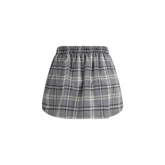 Gray Cotton Mini Skirt