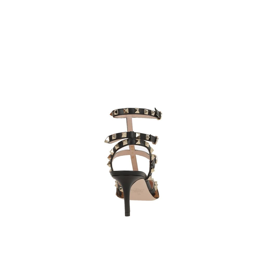 Black Calfskin Platform Pumps