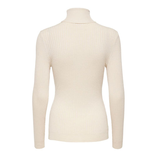 Beige Viscose Turtleneck