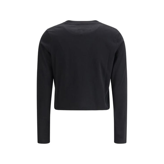 Black Cotton Long Sleeve T-Shirt