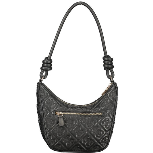 Black Polyurethane Women Handbag