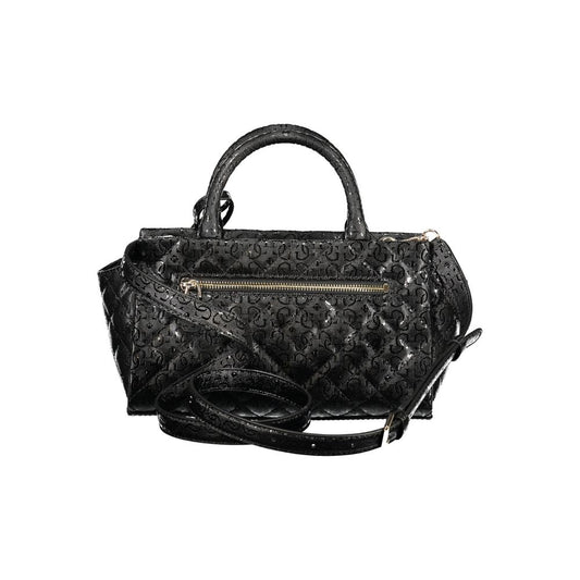 Black Polyurethane Women Handbag