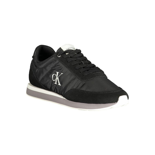Black Polyester Men Sneaker