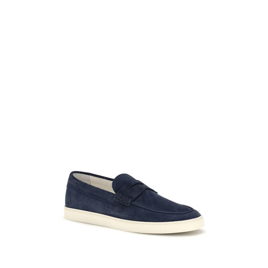 Blue Calf Leather Bos Taurus Slip-On Loafers