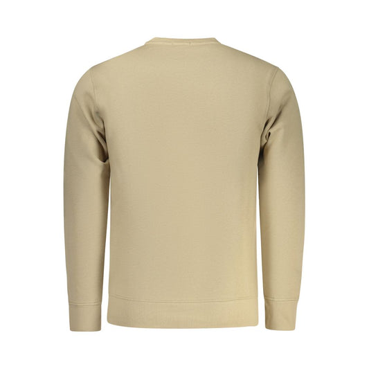 Beige Cotton Men Sweatshirt