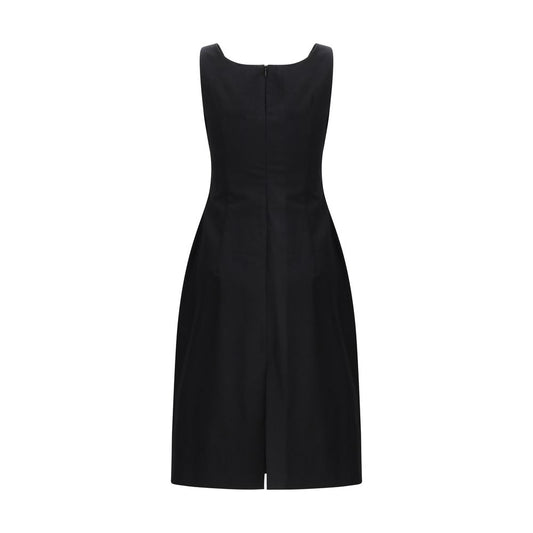 Black Cotton Casual Dress