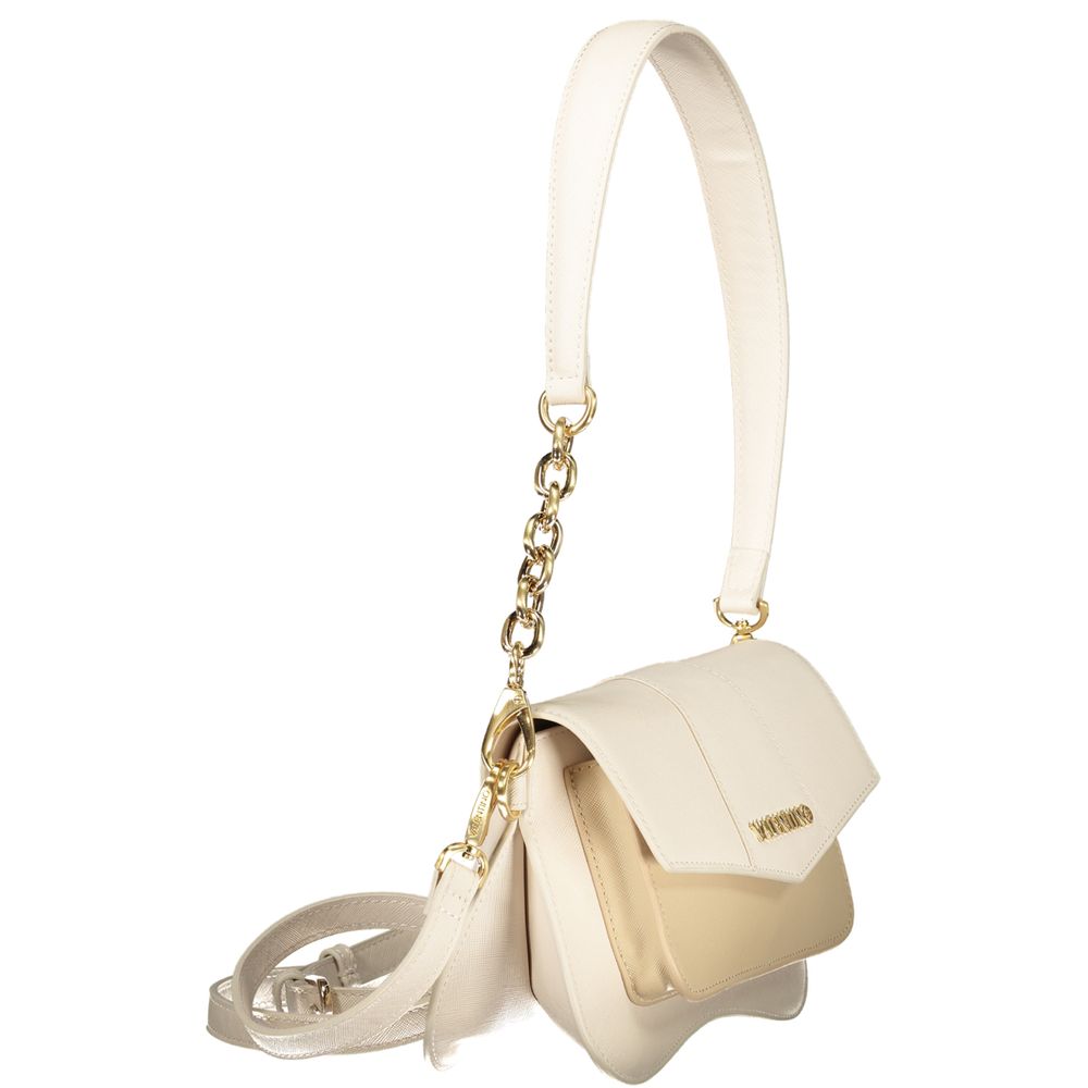 Beige Polyurethane Women Handbag