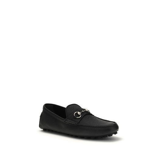 Black Calf Leather Bos Taurus Slip-On Loafers