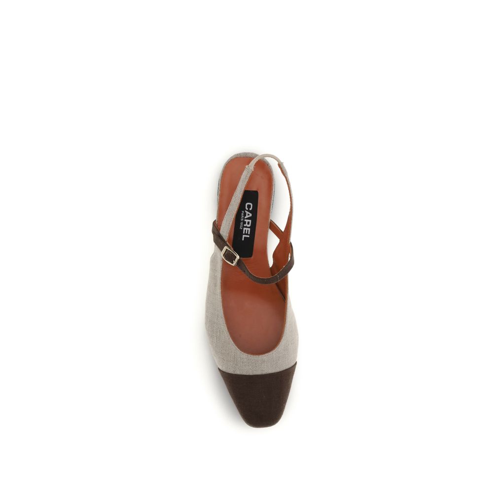 Beige Cotton Ballet Flats