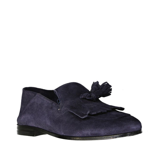 Blue Calfskin Slip-On Loafers