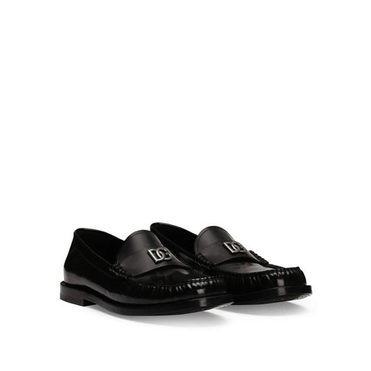 Black Calfskin Slip-On Loafers
