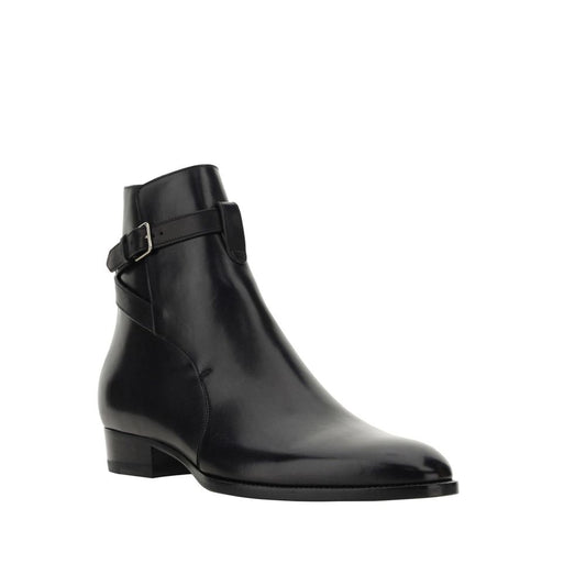 Black Calfskin Ankle Boots