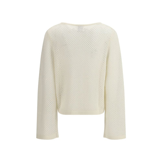 White Fleece Wool Sweatshirt