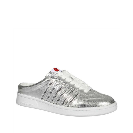 Silver Calfskin Low Top Sneakers