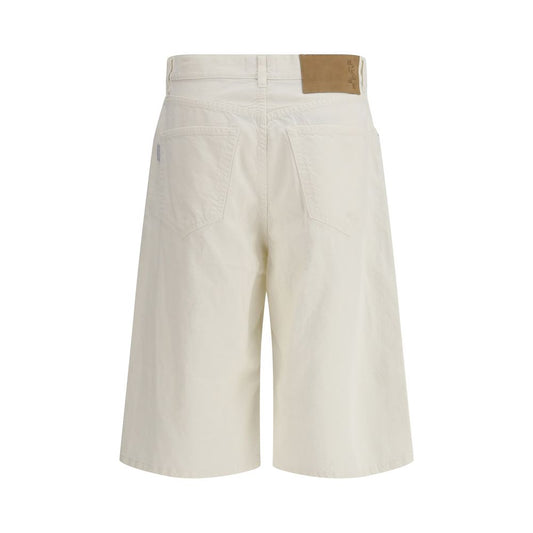 White Cotton Bermuda Shorts