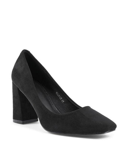 Black Fabric High Heel Pumps