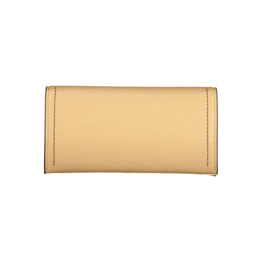 Beige Polyurethane Women Wallet