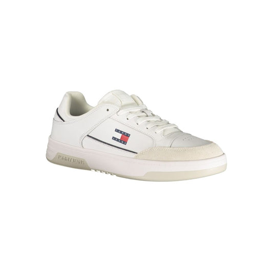 White Polyurethane Men Sneaker