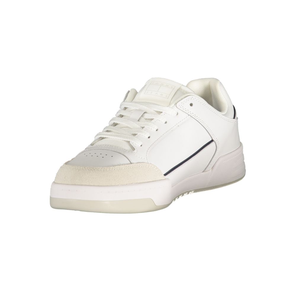 White Polyurethane Men Sneaker