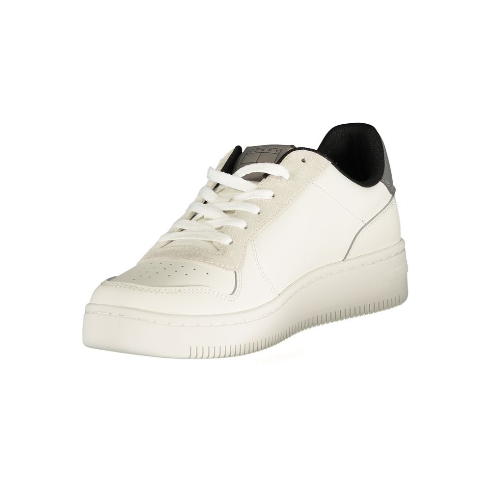 White Polyurethane Men Sneaker