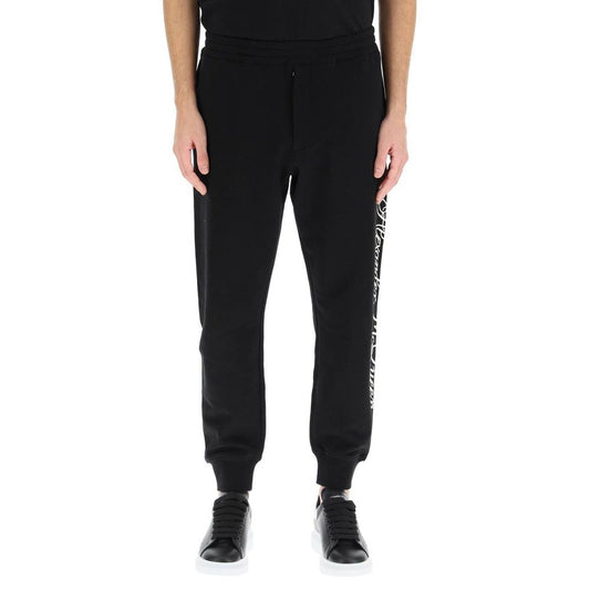 Black Cotton Athletic Pants