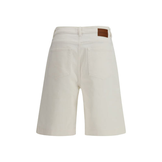 White Cotton Bermuda Shorts