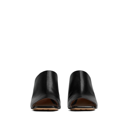 Black Lamb Leather Mules