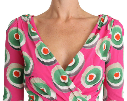 Pink Silk Cup Cake Sheath Stretch Dress