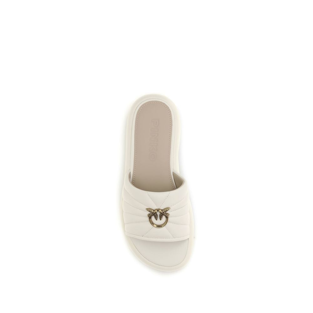 Cream Calf Leather Bos Taurus Flat Sandals