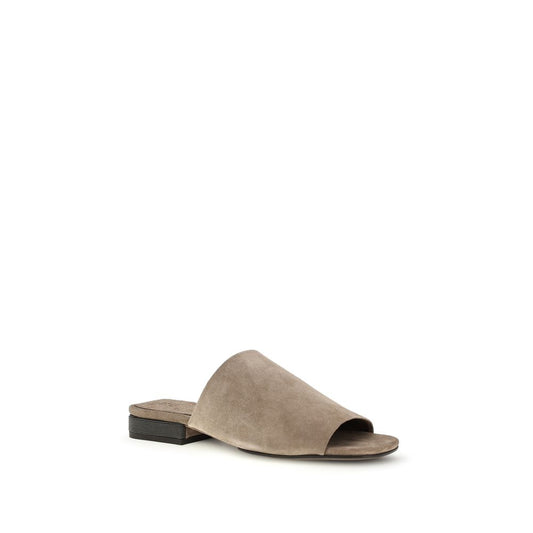 Gray Calf Leather Bos Taurus Mules
